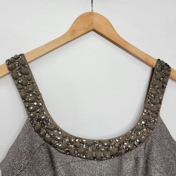 𝅺carmen MARC VALVO Bandage Embellished Dress bodycon Cocktail formal Size Large - Picture 9 of 14